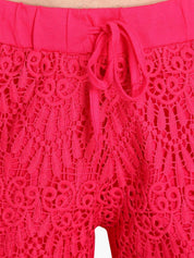 Kotty Women Pink Self Design Regular Fit Hot Pants