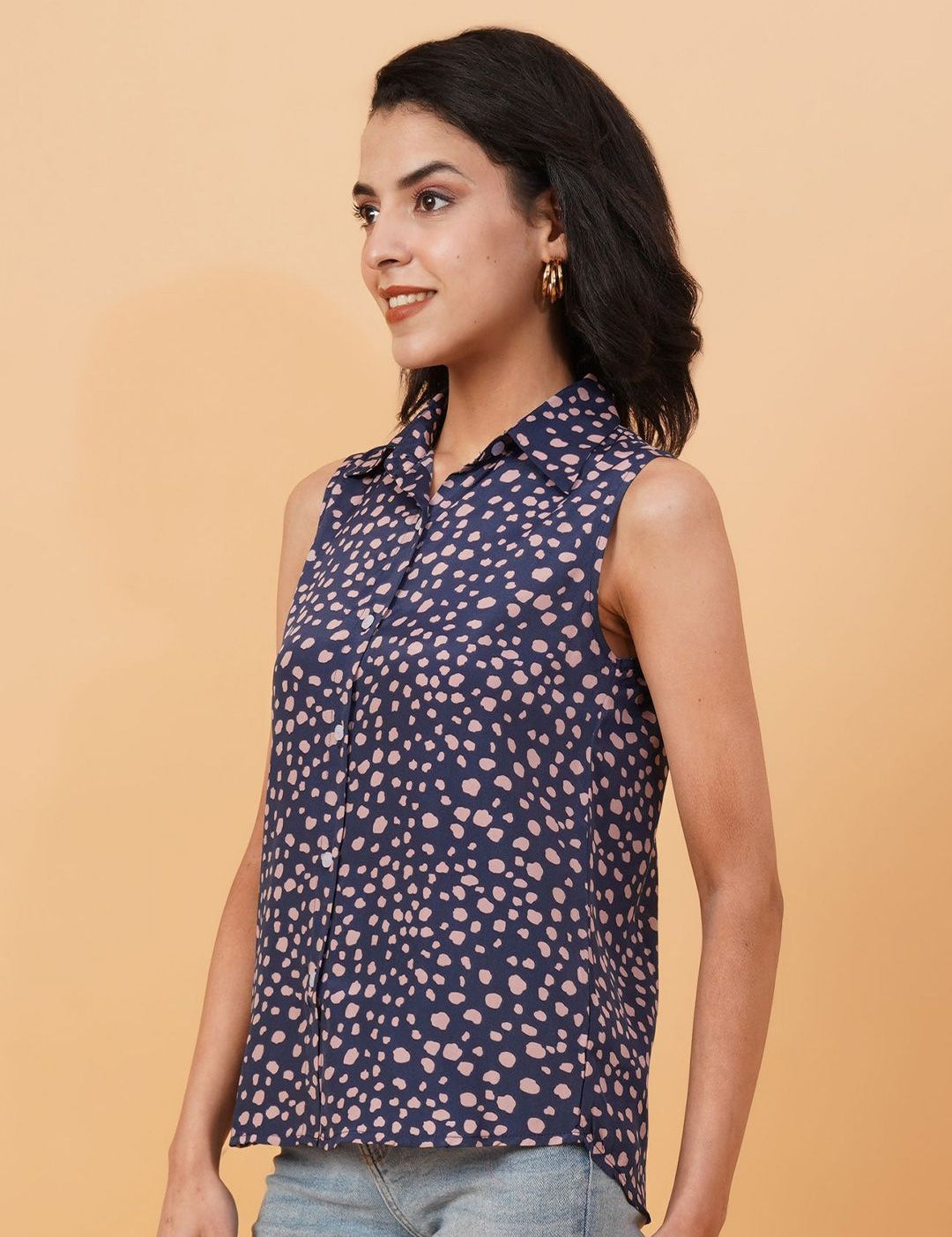 Kotty Blue Graphic Printed Casual Shirt