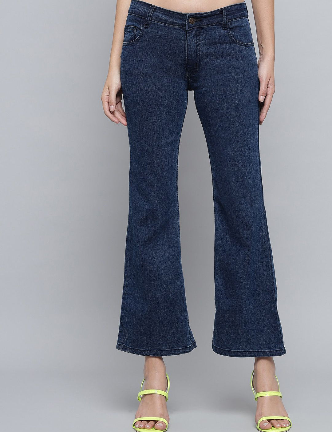 Kotty Women Blue Jean Flared Low-Rise Stretchable Jeans