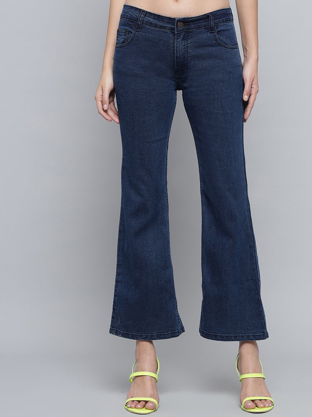 Kotty Women Blue Jean Flared Low-Rise Stretchable Jeans