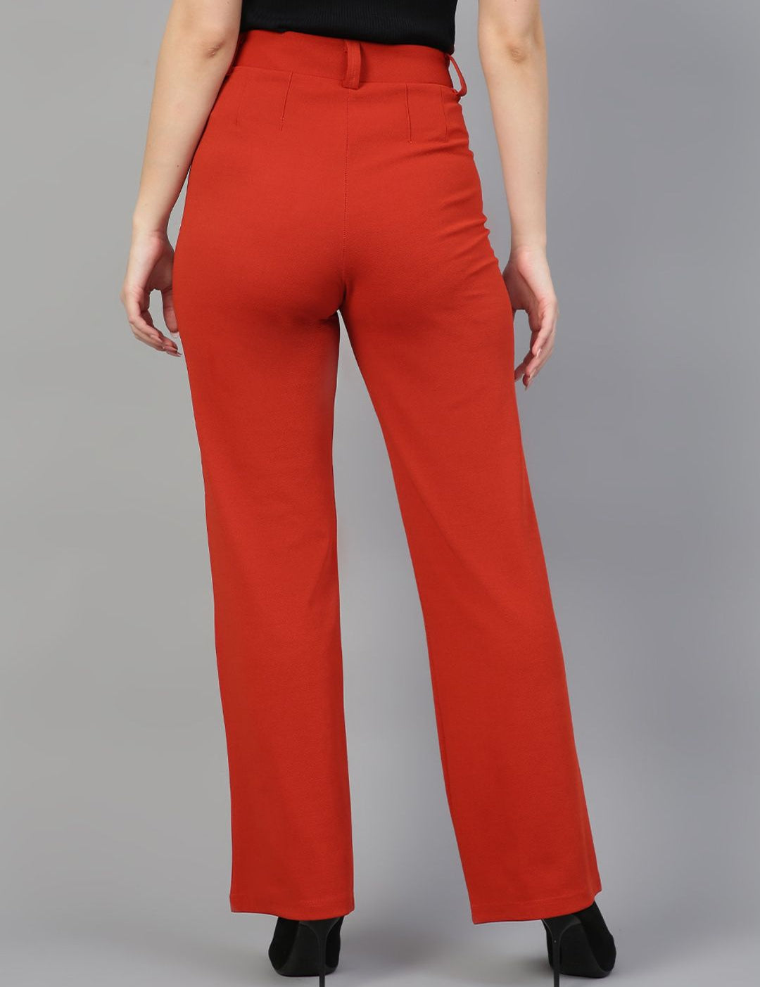 Kotty Women Pack Of 2 Straight Fit High-Rise Easy Wash Parallel Trousers