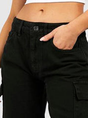 Kotty Women Black Jean Straight Fit High Rise Clean Look Stretchable Jeans