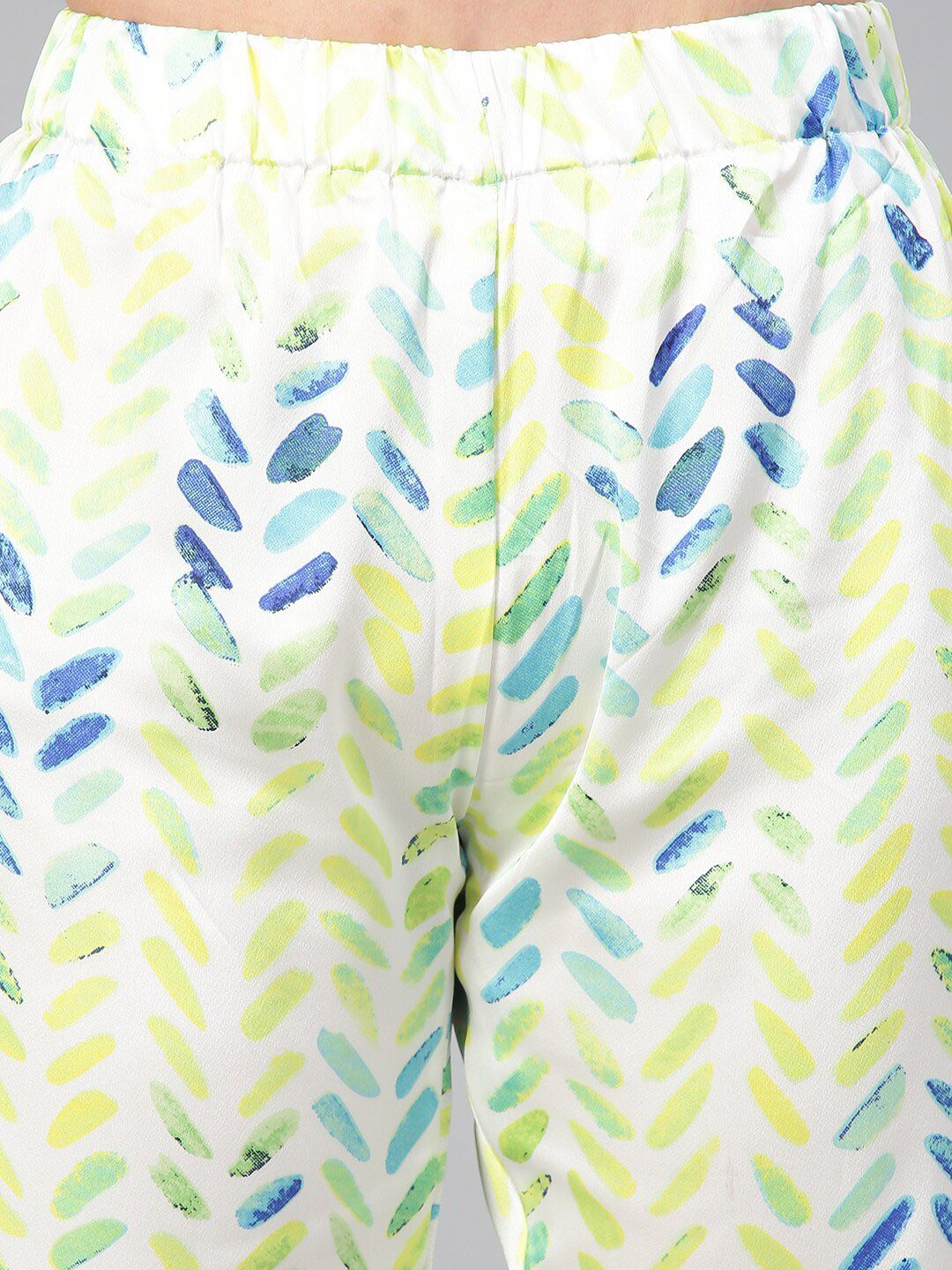 Kotty Blue & White Abstract Printed Satin Night Suit