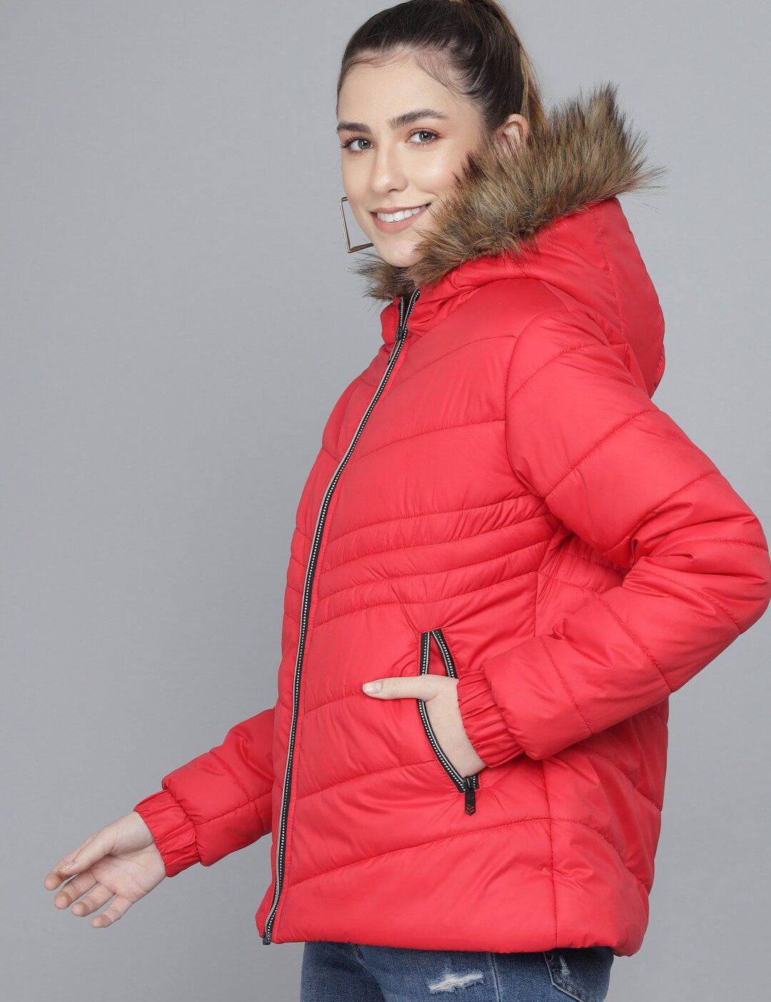 Kotty Women Red Lightweight Padded Jacket