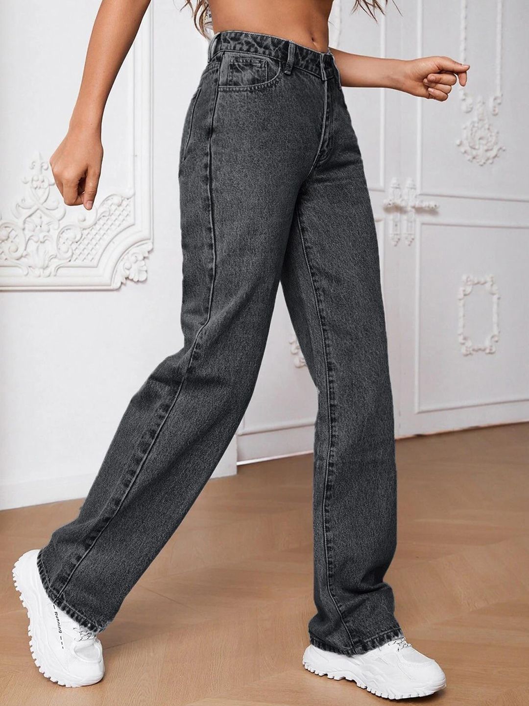 Kotty Women Jean Light Fade Wide Leg Stretchable Jeans