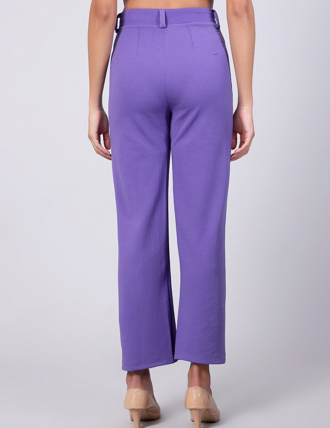 KOTTY BIZwear Women Relaxed Straight Fit High-Rise Easy Wash Pleated Trousers