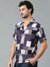 Kotty Men Cuban Collar Ethnic Motifs Printed Casual Shirt