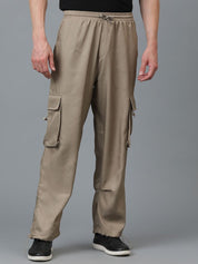 Kotty Men Relaxed Low-Rise Easy Wash Cargos Trousers