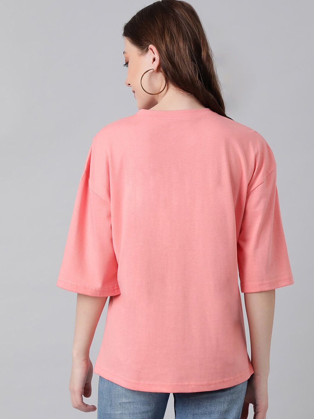 Kotty Graphic Printed Drop-Shoulder Sleeves Oversized T-shirt