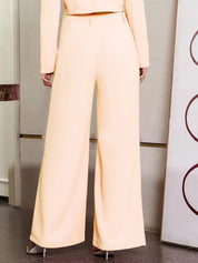 KOTTY Basics Women Relaxed Straight Leg Fit High-Rise Easy Wash Pleated Parallel Trouser