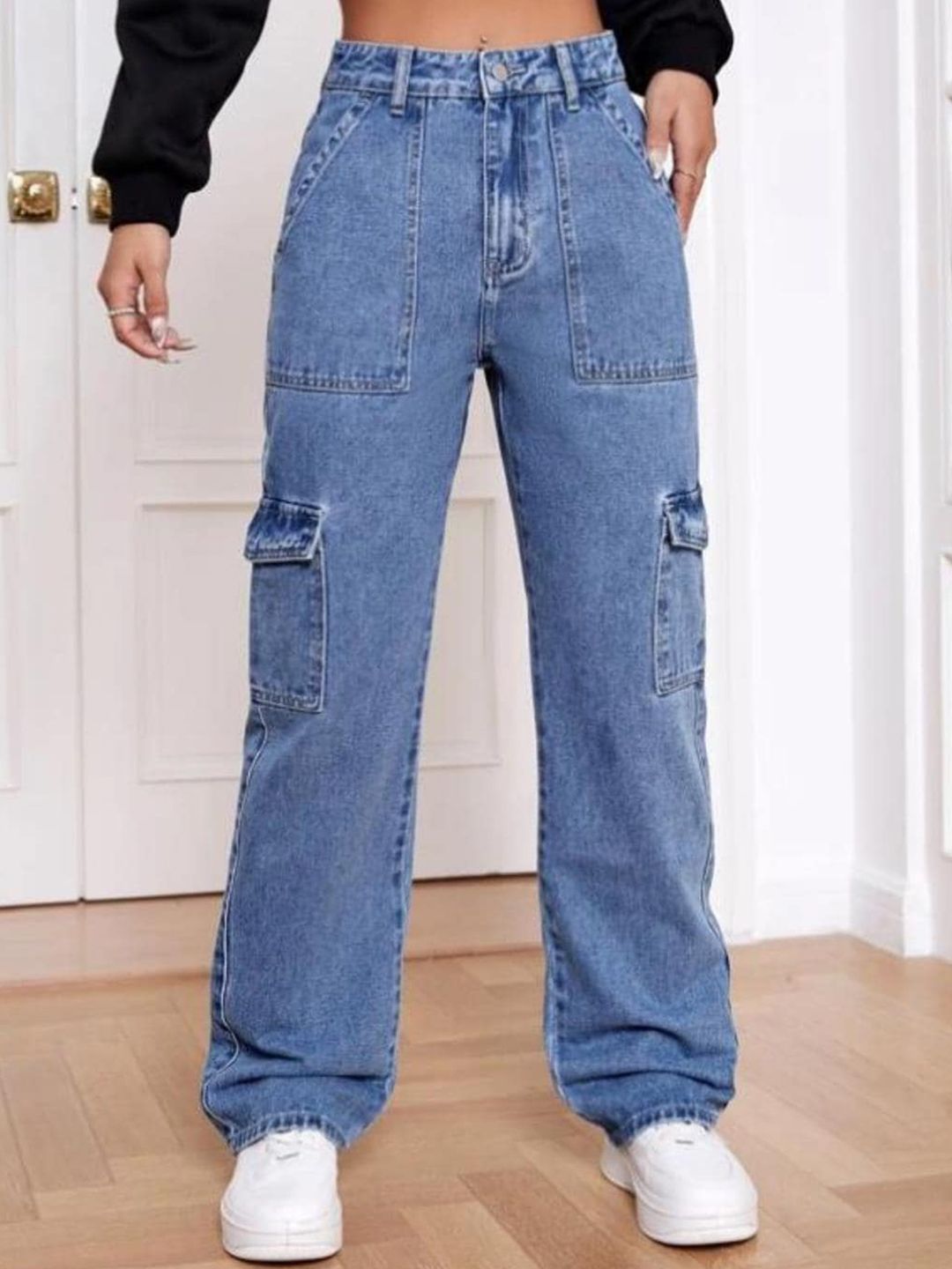 Kotty Women Blue Jean Straight Fit High-Rise Stretchable Jeans