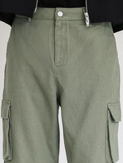 Kotty Men Relaxed Low-Rise Easy Wash Cargos Trousers