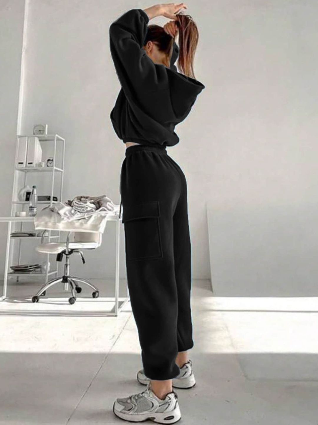 Kotty Hooded Mid Rise Sweatshirt With Joggers 