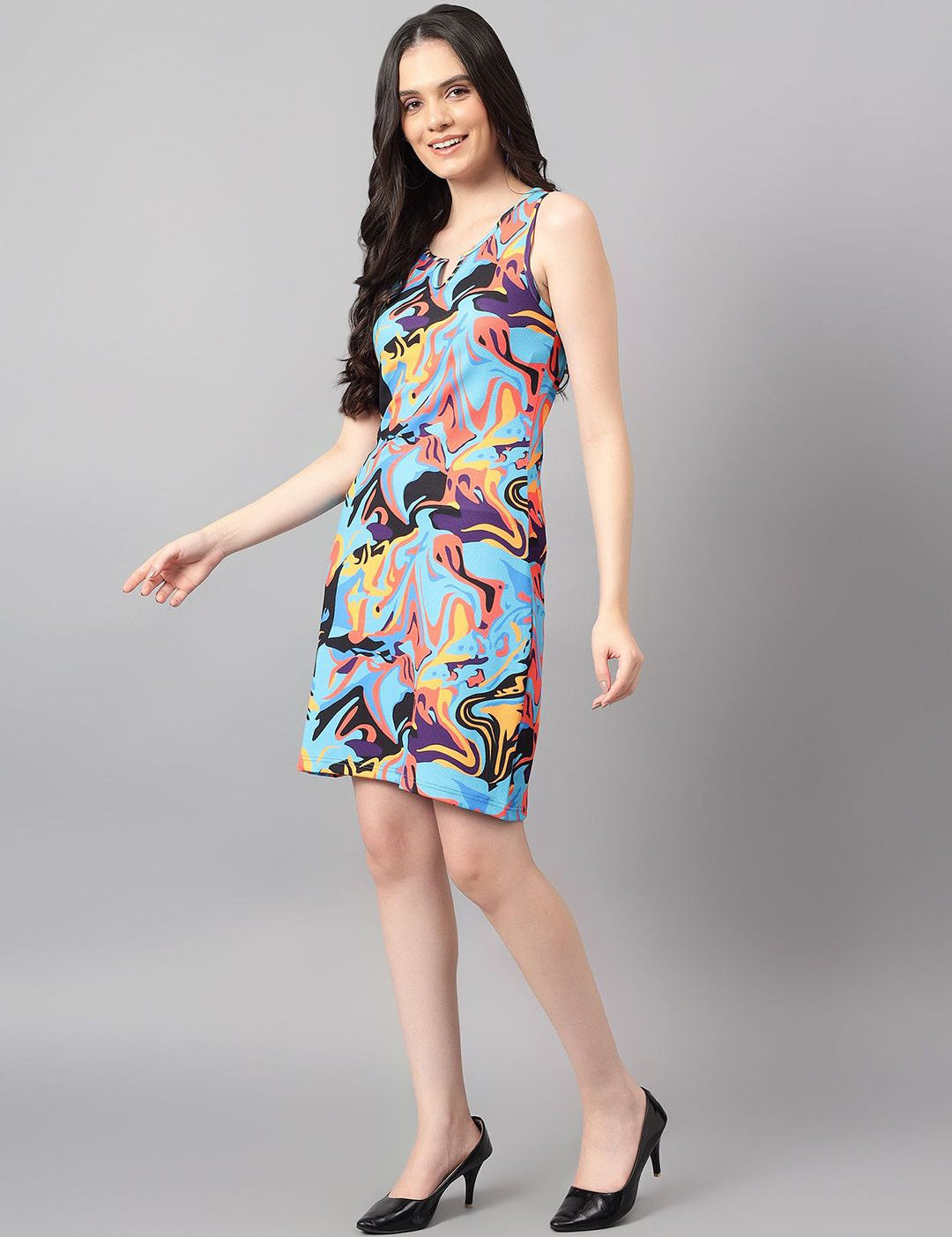 Kotty Print A-Line Women Mini Dress