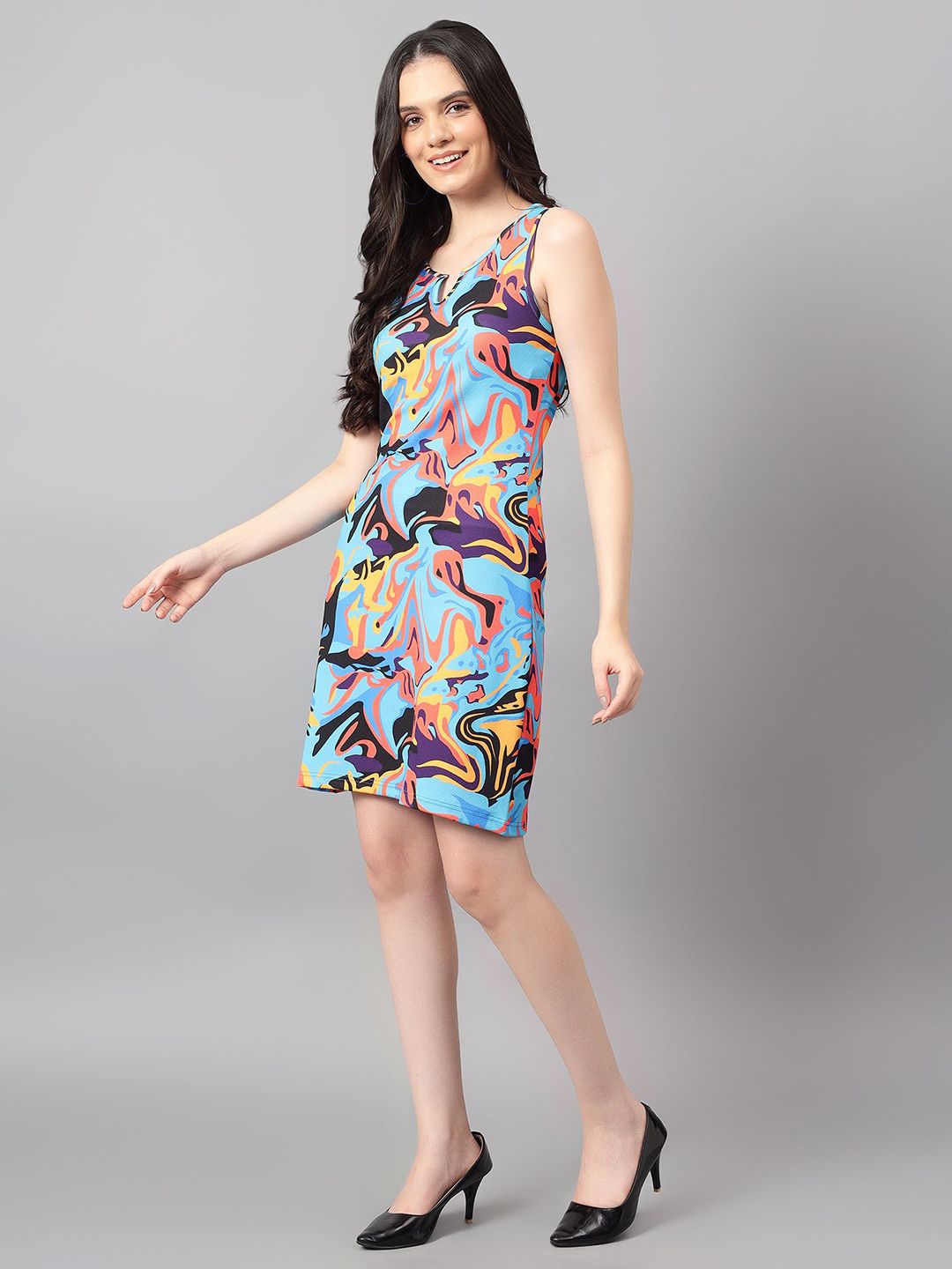 Kotty Print A-Line Women Mini Dress