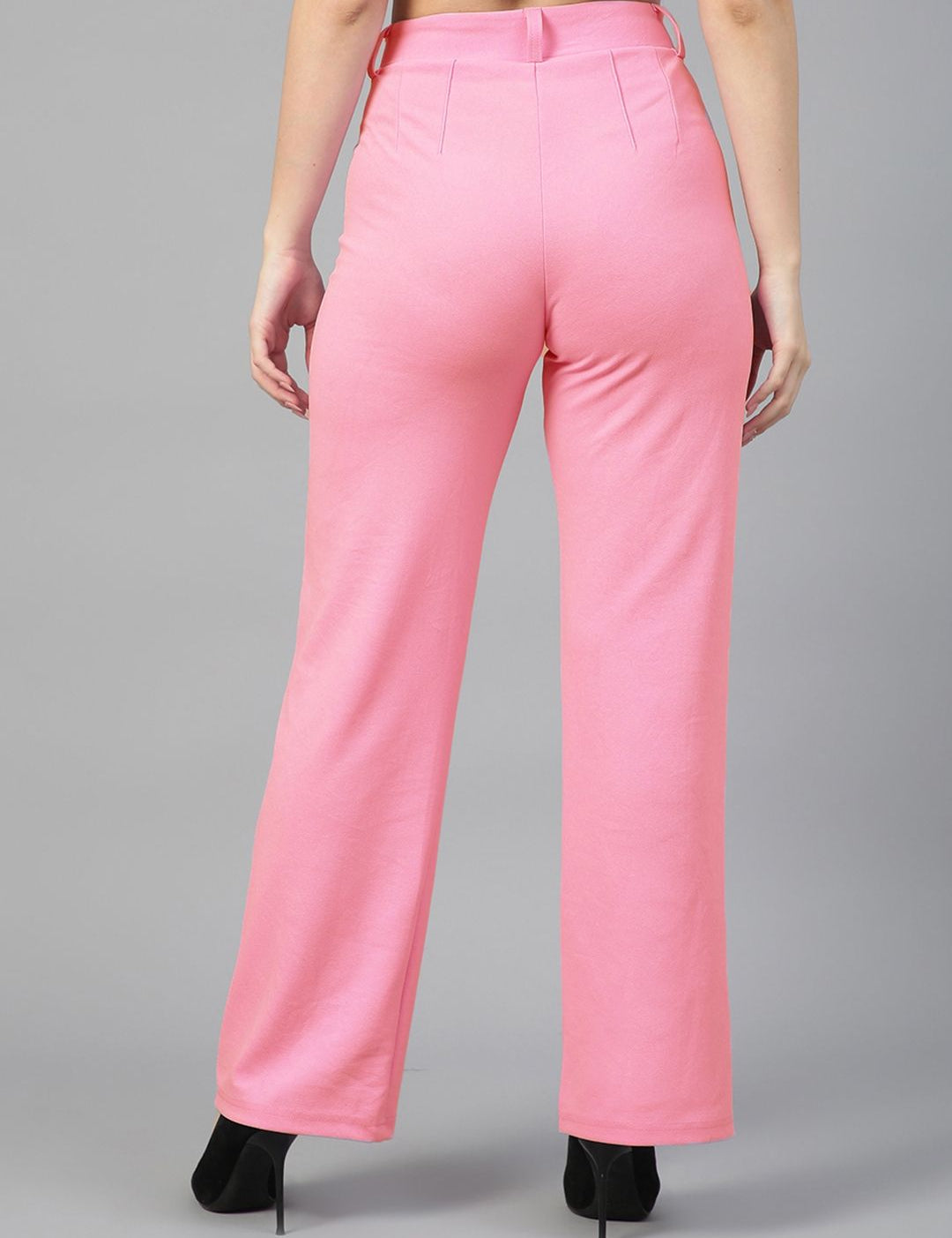 Kotty Women Pack Of 2 Relaxed Straight Leg Fit High-Rise Easy Wash Trousers