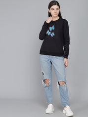 Kotty Women Black Printed Sweatshirt