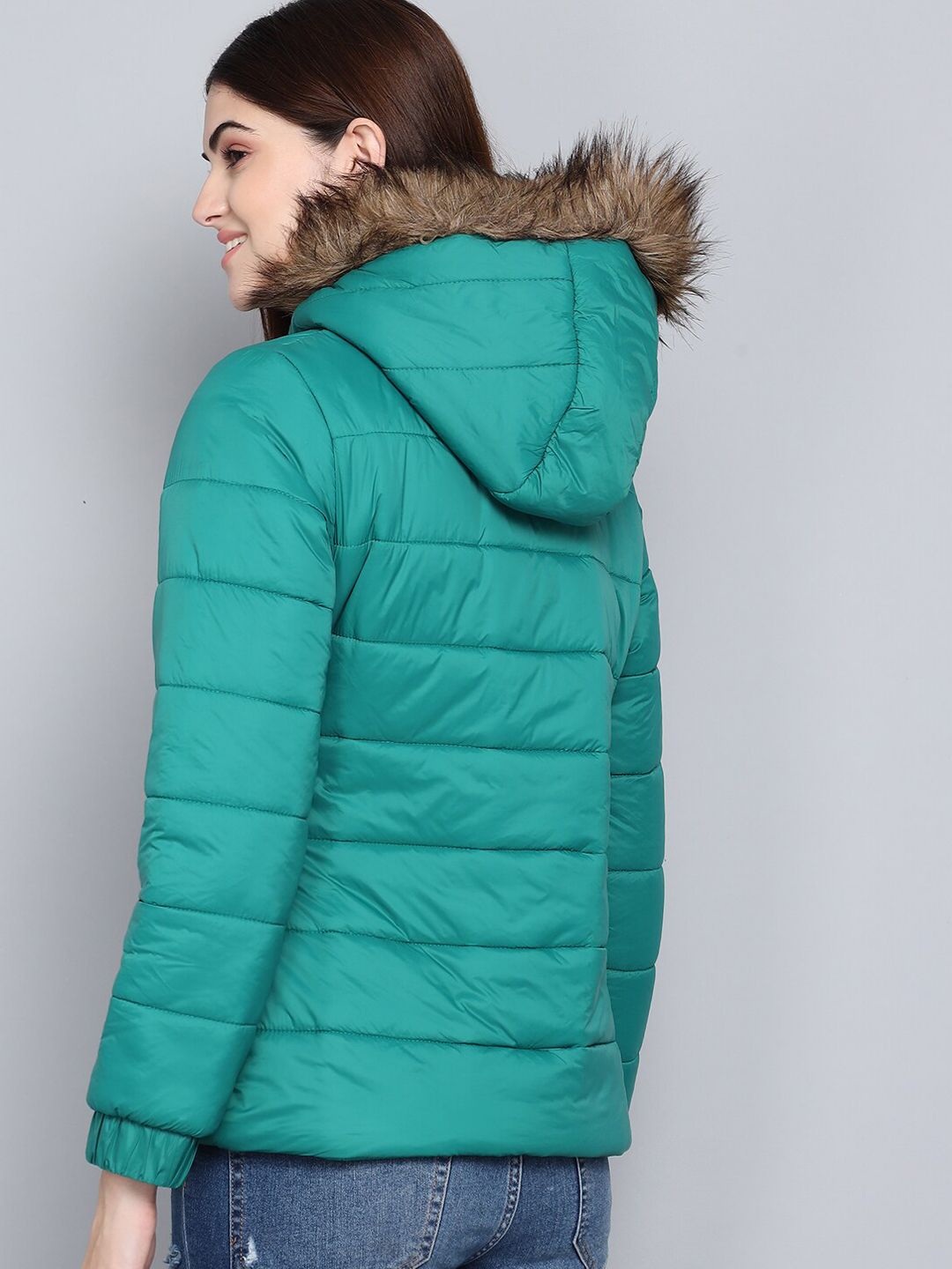 Kotty Women Green Outdoor Puffer Jacket