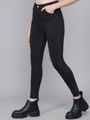 Kotty Women Blue Skinny Fit High-Rise Low Distress Jeans