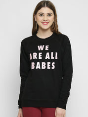 Kotty Women Black Printed Sweatshirt
