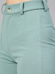 CURVE BY KOTTY BIZwear Women Relaxed Straight Leg Straight Fit High-Rise Easy Wash Trousers