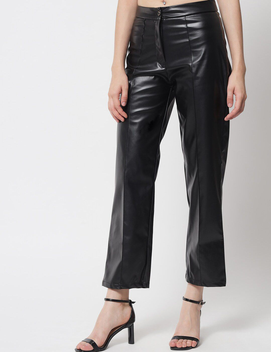 Kotty Women Black Relaxed Straight Fit Trousers