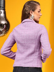 Kotty Women Checked Notched Lapel Overcoat