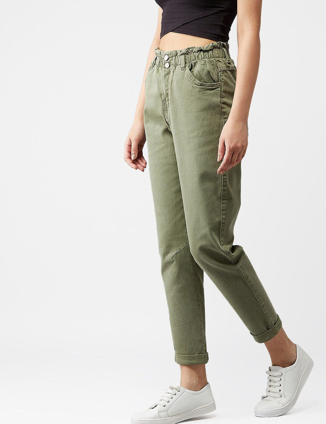 Kotty Women Olive Green Skinny Fit Jeans