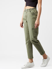 Kotty Women Olive Green Skinny Fit Jeans