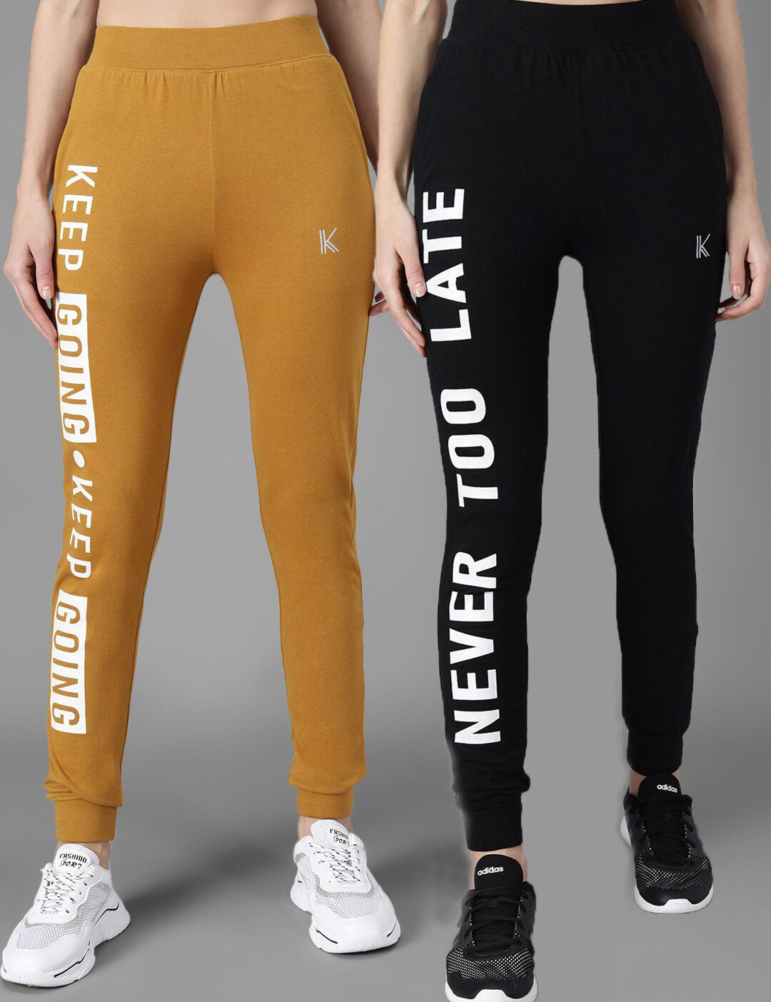 Kotty Women Pack Of 2 Printed Straight-Fit Joggers