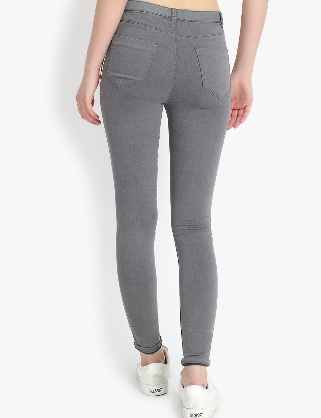 Kotty Women Grey Skinny Fit High-Rise Clean Look Stretchable Jeans