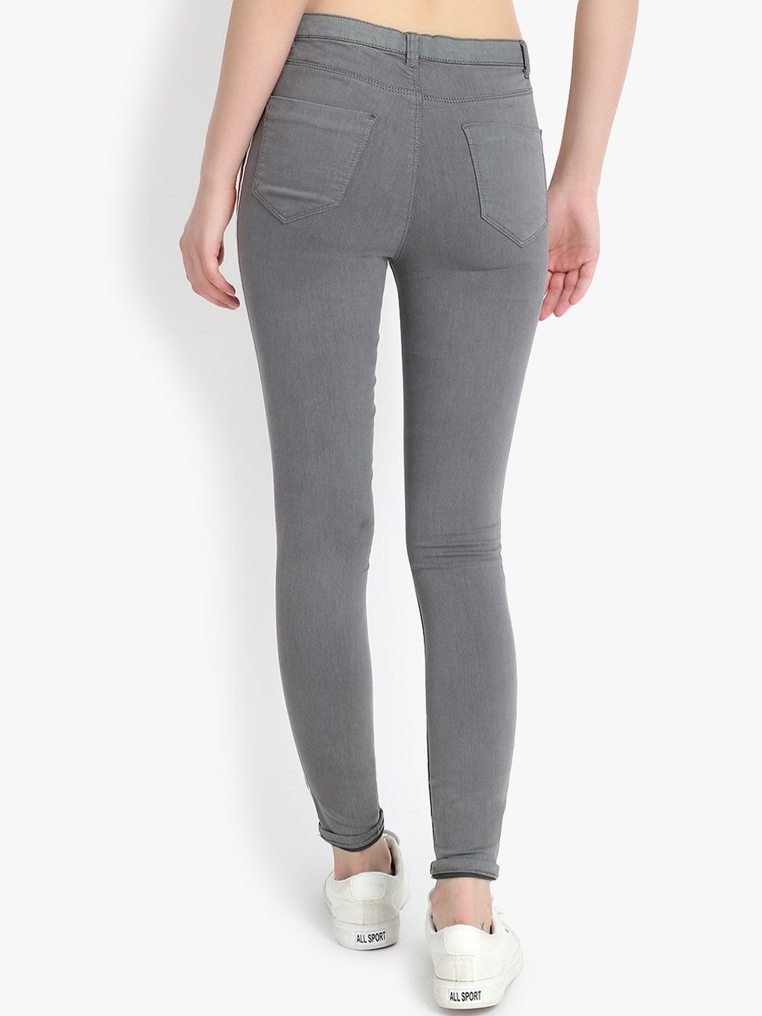 Kotty Women Grey Skinny Fit High-Rise Clean Look Stretchable Jeans