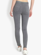 Kotty Women Grey Skinny Fit High-Rise Clean Look Stretchable Jeans