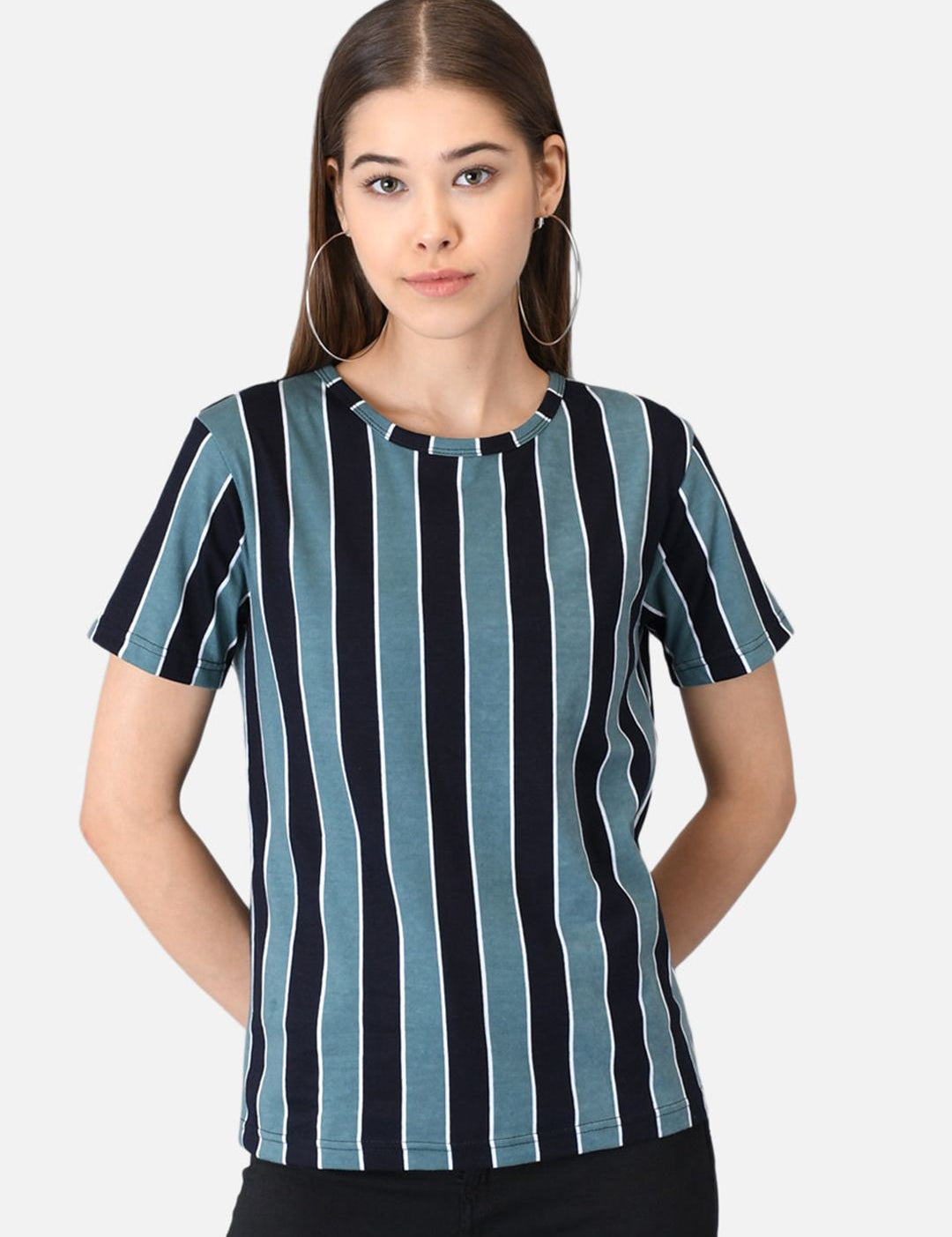 Kotty Women Pack of 2 Multicoloured Colourblocked Round Neck T-shirts