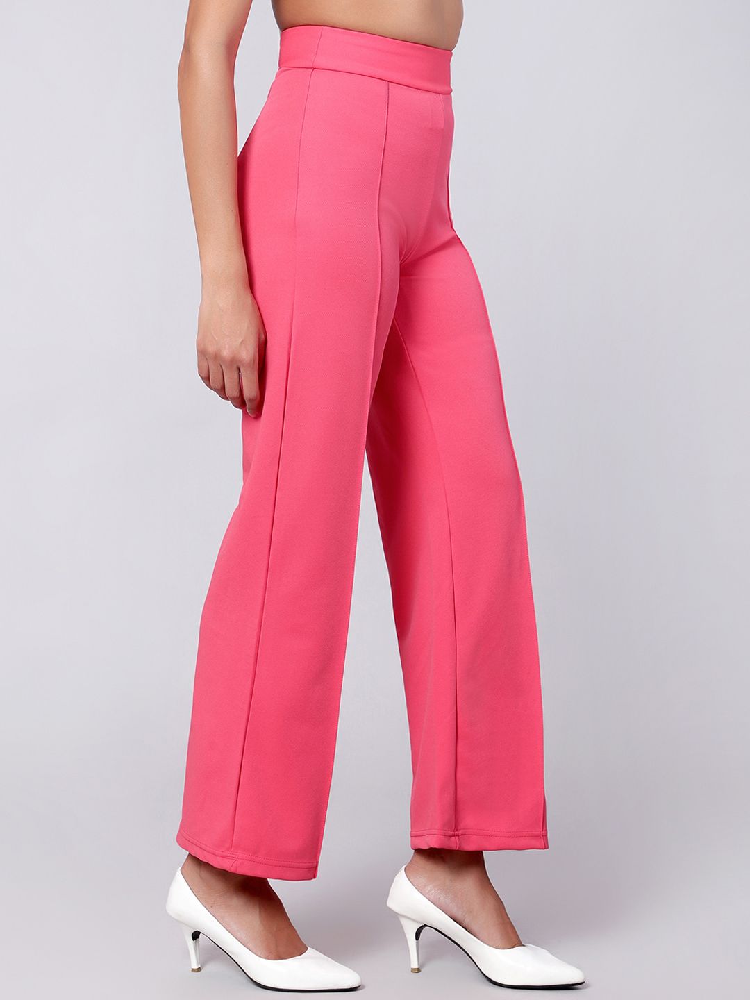 Kotty Women Pack Of 2 Straight Fit High-Rise Easy Wash Trousers