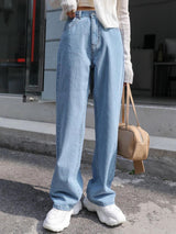Kotty Women Jean Wide Leg High-Rise Light Fade Stretchable Jeans