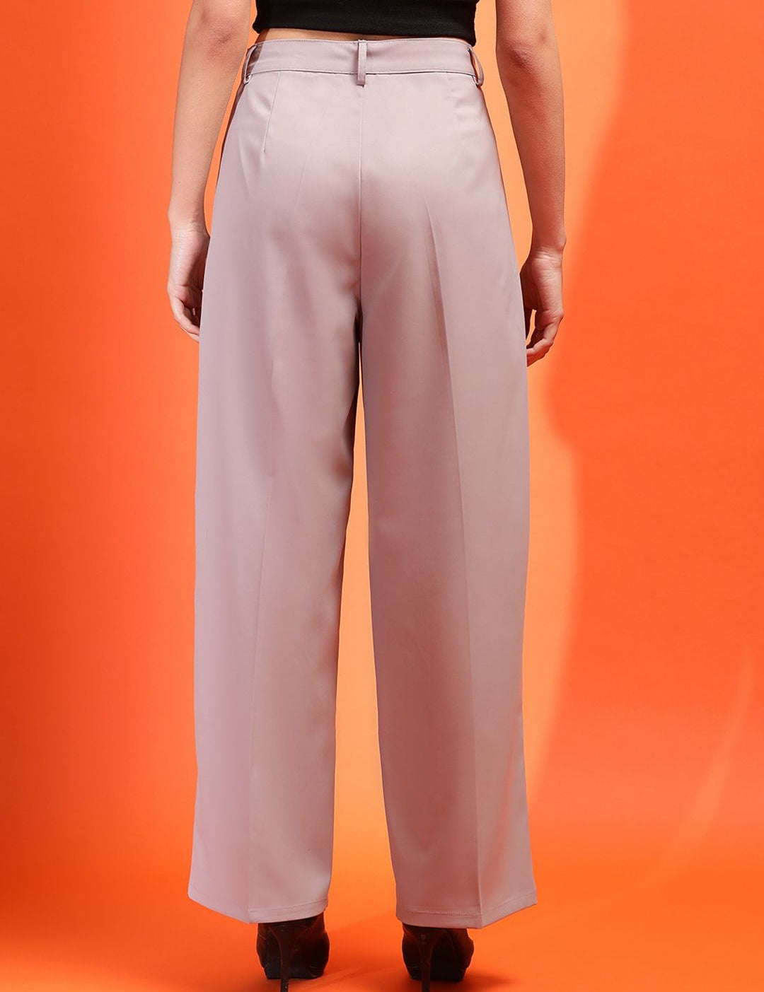 Stylecast X KOTTY Grey Relaxed Straight Leg High-Rise Trousers
