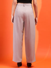 Stylecast X KOTTY Grey Relaxed Straight Leg High-Rise Trousers
