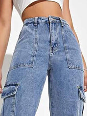 Kotty Blue Women Jean Straight Fit High-Rise Clean Look Heavy Fade Stretchable Jeans