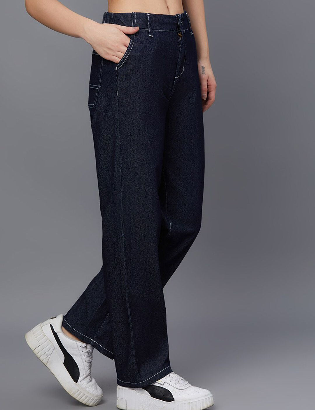 Kotty Women Blue Jean Straight Fit Stretchable Jeans