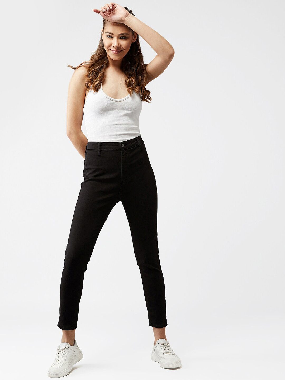 Kotty Women Black Skinny Fit High-Rise Clean Look Jeans