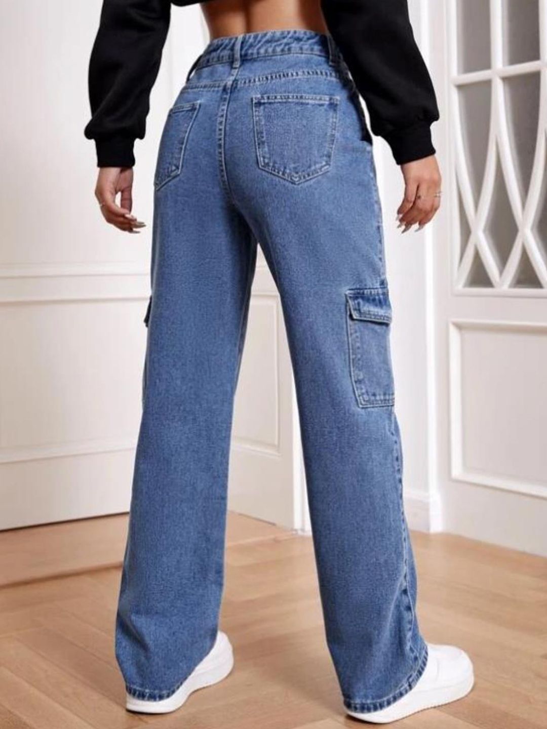 Kotty Women Blue Jean Straight Fit High-Rise Stretchable Jeans