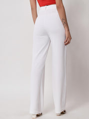 KOTTY BIZwear Women Relaxed Straight Leg Straight Fit High-Rise Easy Wash Trousers