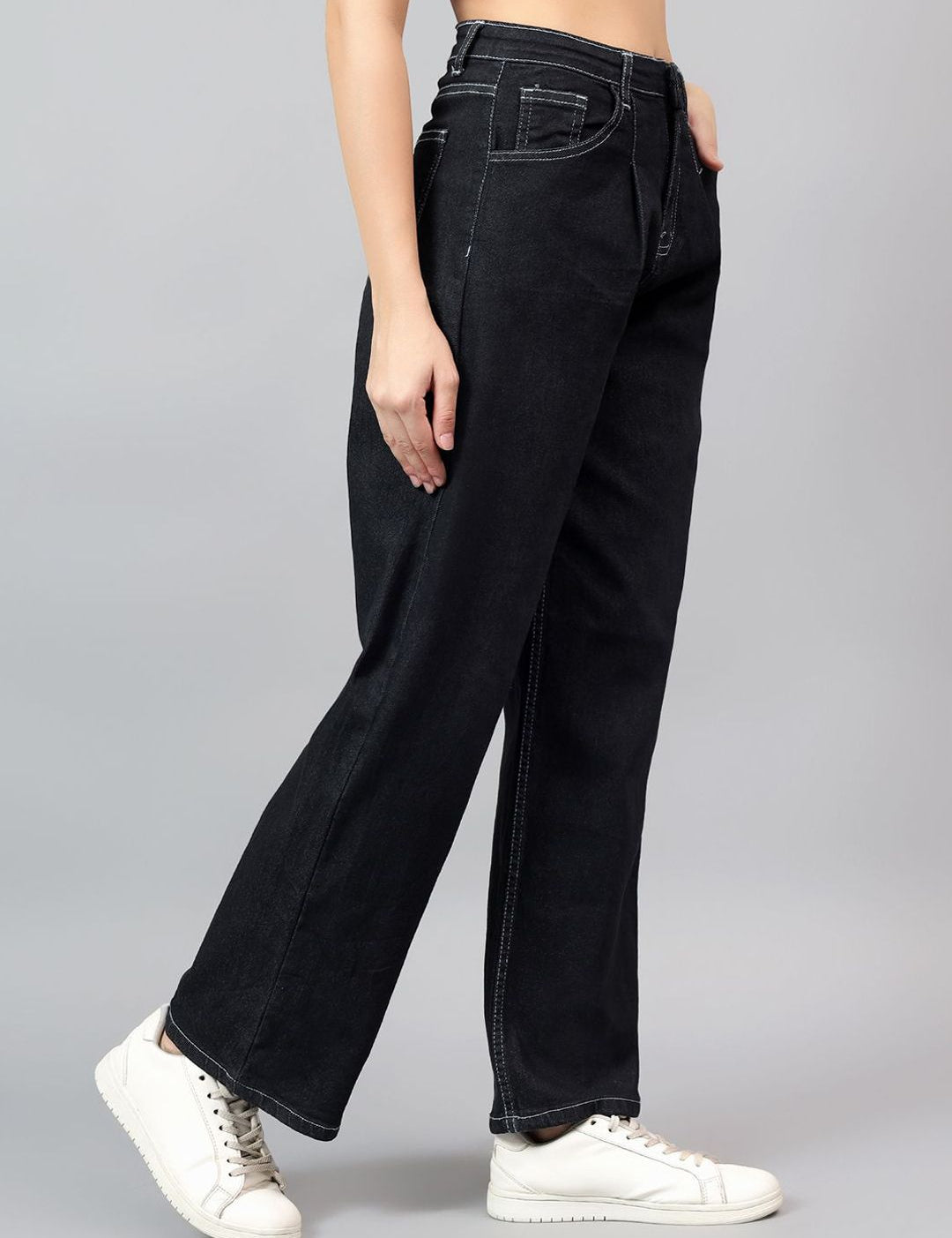 Kotty Women Straight Fit High-Rise Stretchable Jeans