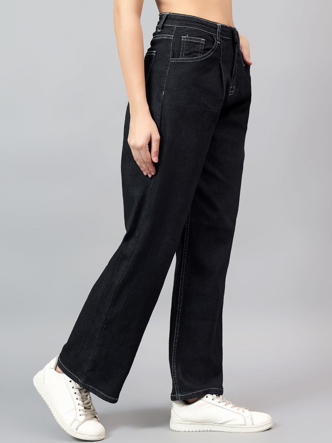 Kotty Women Straight Fit High-Rise Stretchable Jeans