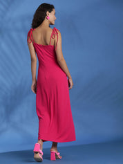 Kotty Women Solid Shoulder Straps Sleeveless Maxi Dress