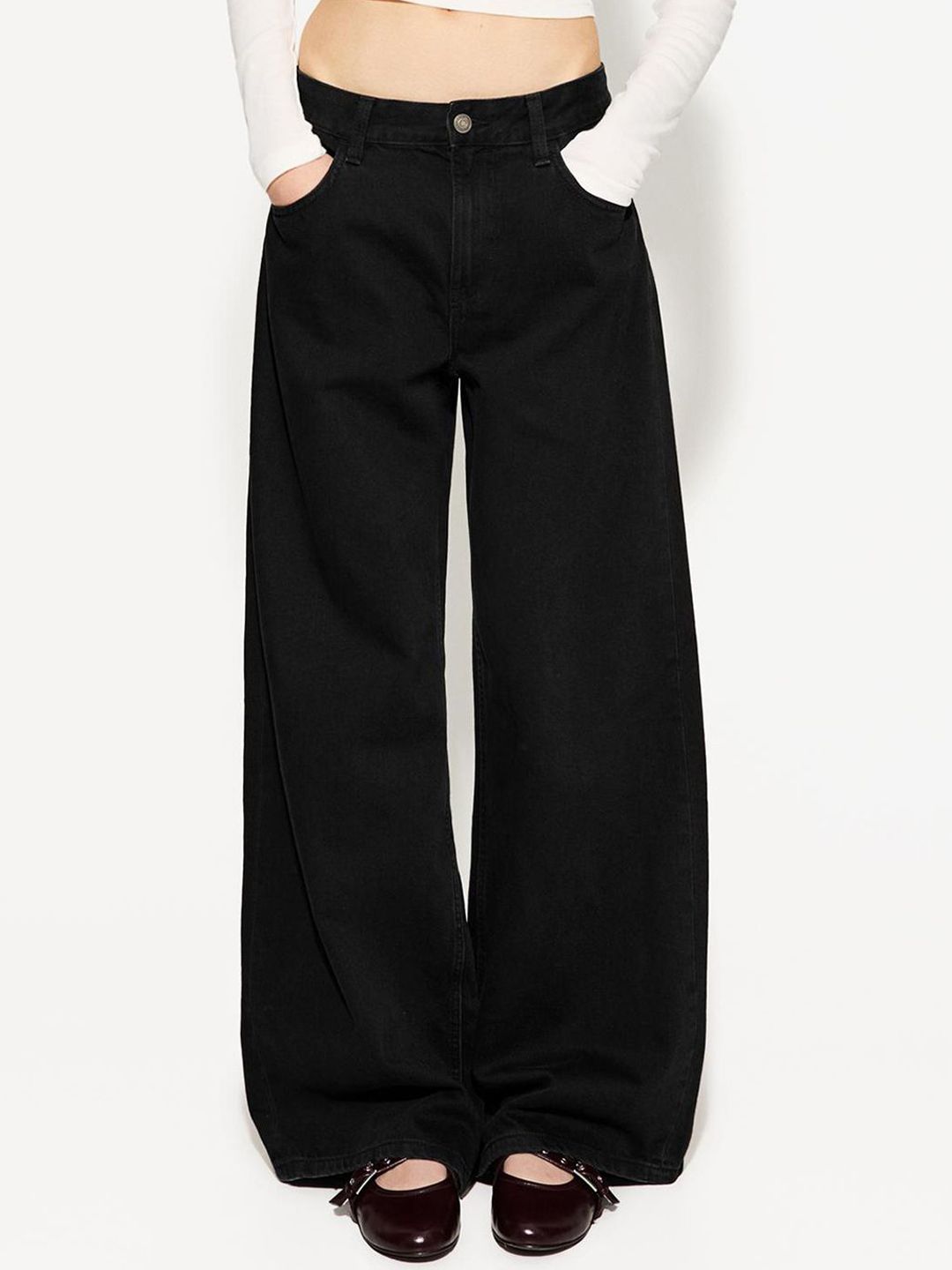 Kotty Women Jean Flared High-Rise Cotton Jeans