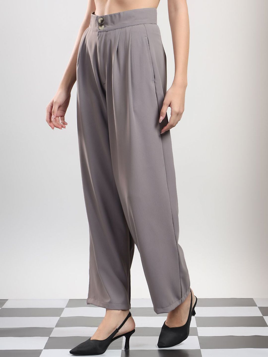 Kotty Women Original High-Rise Easy Wash Pleated Trousers