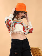 Kotty Crochet Fringed Cotton Top