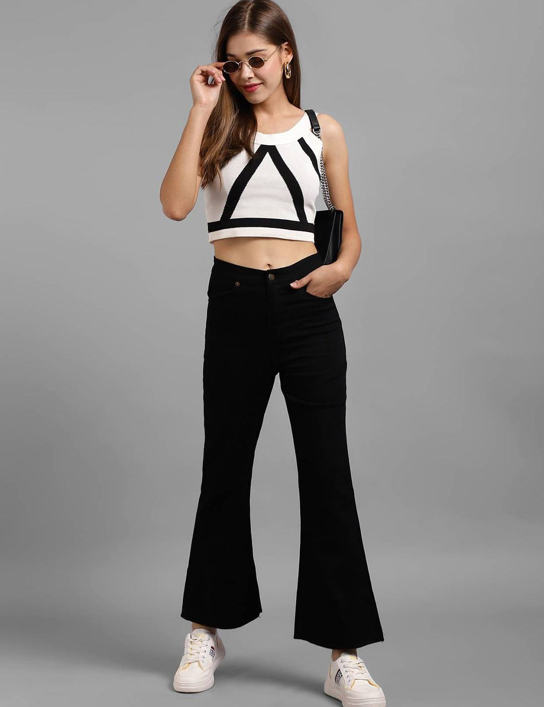 Kotty Women Mid-Rise Stretchable Flared Jeans 